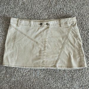 Beige Corduroy Mini Skirt